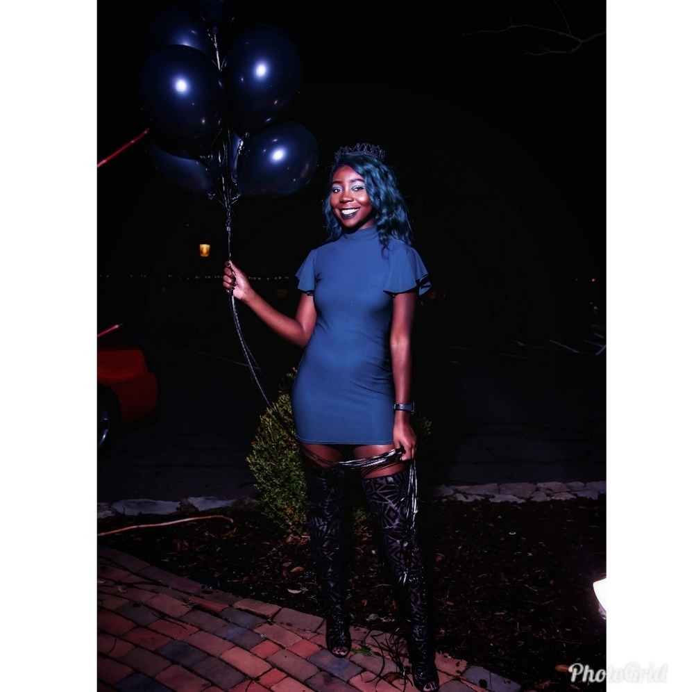 Cheap Black sequin thigh high boots 7.5
